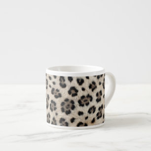 Go Wild Snow Leopard Warm Faux Fur Look  Espresso Cup