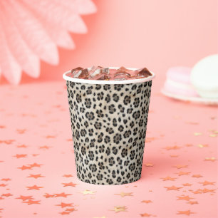 Go Wild Snow Leopard Warm Faux Fur Look Paper Cups