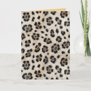 Go Wild Snow Leopard Warm Faux Fur Look Thank You Card