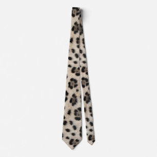 Go Wild Snow Leopard Warm Faux Fur Look Tie