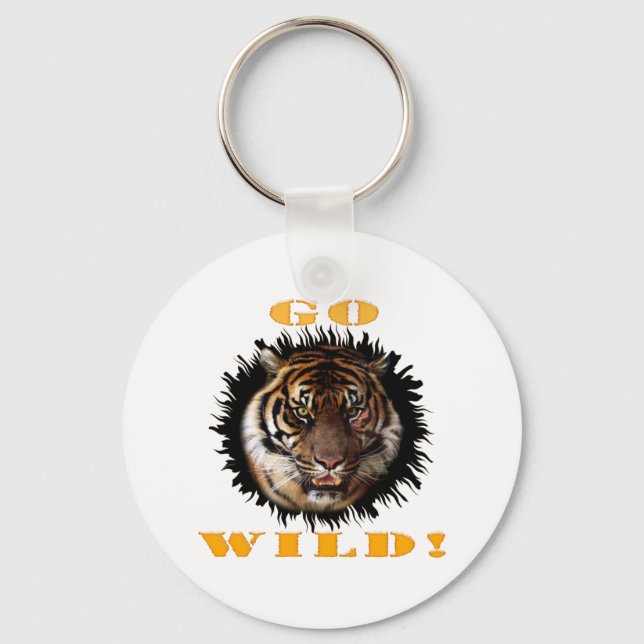 Go Wild Tiger Key Ring (Front)