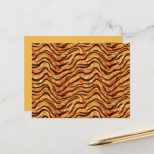 Go Wild Wavy Tiger Stripes Orange Dark Brown Postcard