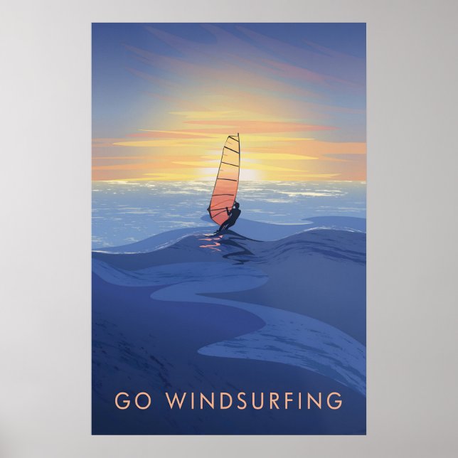 Go Windsurfing Travel Poster (Front)