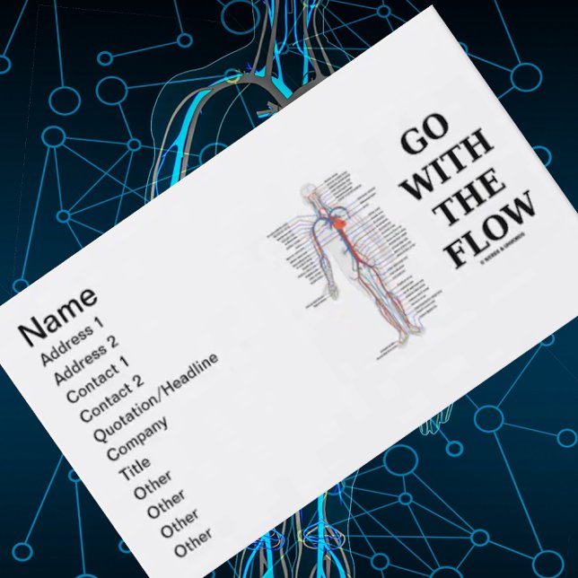 Go With The Flow (Circulatory System) Business Card (Customizable business cards for any pulmonologist, angiologist, or medical professional!)