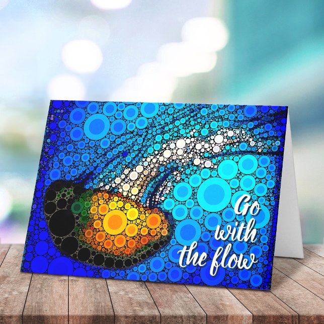 Go with the Flow Fun Ocean Jellyfish Modern Script Card (Creator Uploaded)