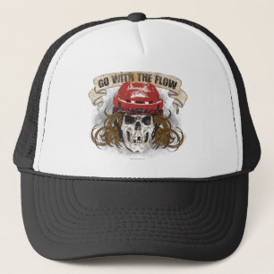 Go with the Flow (Hockey Hair) Red Trucker Hat