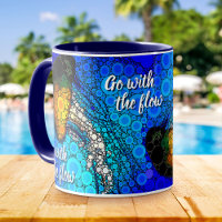 Go With The Flow Orange Jellyfish Blue Ocean