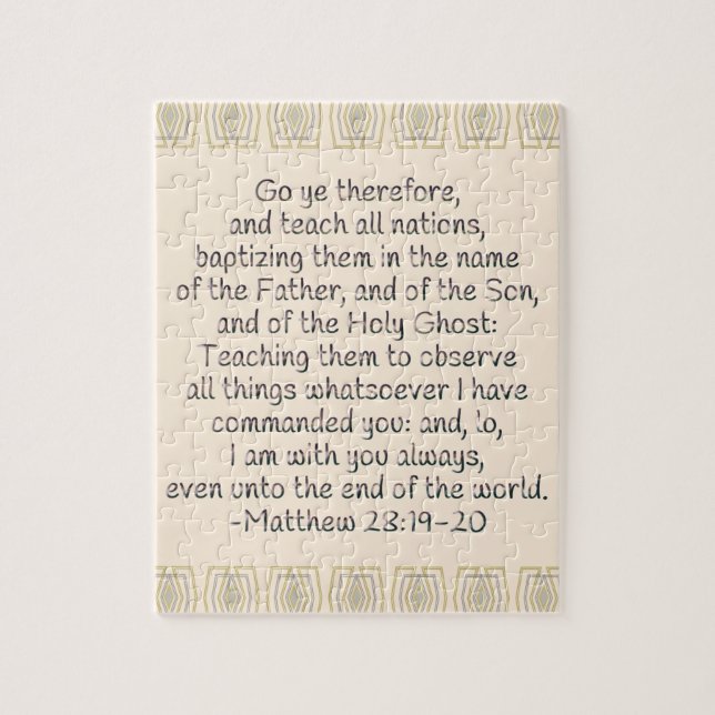 Go Ye Therefore and Teach All Nations Jigsaw Puzzle (Vertical)