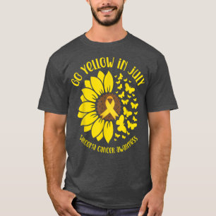 Go Yellow In July Sarcoma Cancer Awareness Sunflo T-Shirt