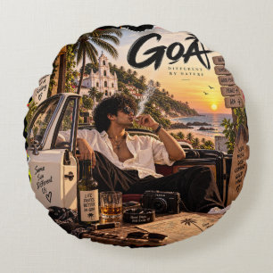 Goa • Different By Nature • Not Just a Destination Round Cushion