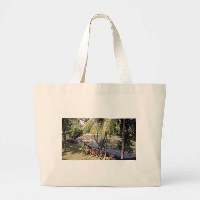 Goa India Garden Large Tote Bag (Front)