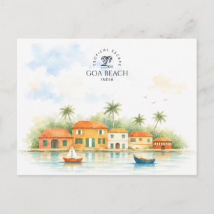 Goa, India souvenir    Watercolor Travel  Postcard