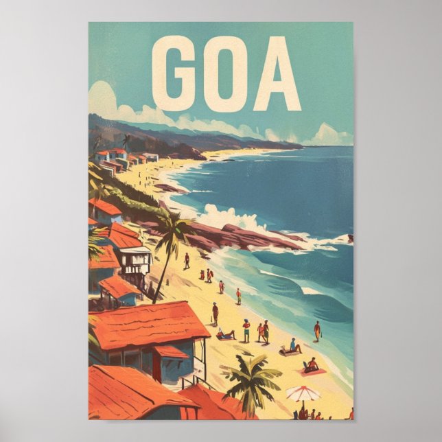 Goa India Vintage Famous Travel Place Poster (Front)