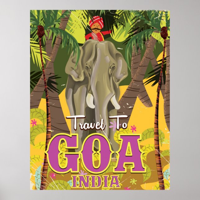 Goa India vintage travel poster (Front)