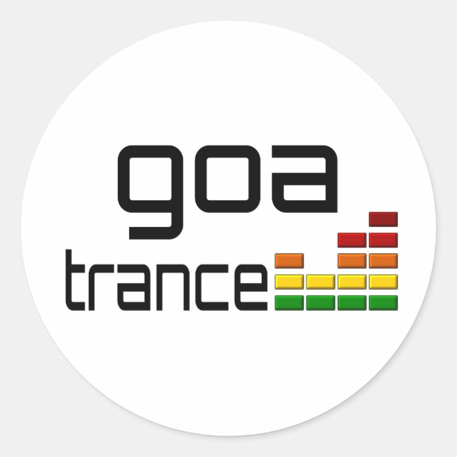 Goa Trance Music with Stereo Equalizer Classic Round Sticker (Front)