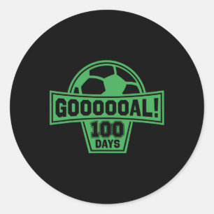 Goal! 100 Days Of School Soccer 100th Day Of Schoo Classic Round Sticker