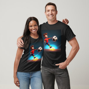 "Goal Bound: The Animated Boy's Perfect Kick" T-Shirt