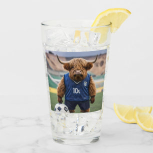 "Goal-Getter: A Highland Cow Dressed for Soccer"  Glass