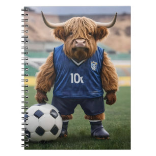 "Goal-Getter: A Highland Cow Dressed for Soccer"  Notebook