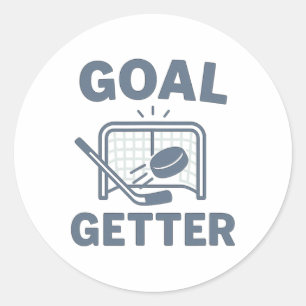 Goal Getter Hockey Motivation Sports Gift Players Classic Round Sticker
