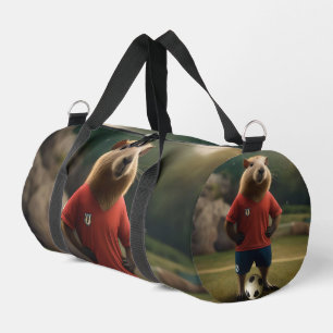 "Goal Getter: The Soccer Star Capybara" Duffle Bag