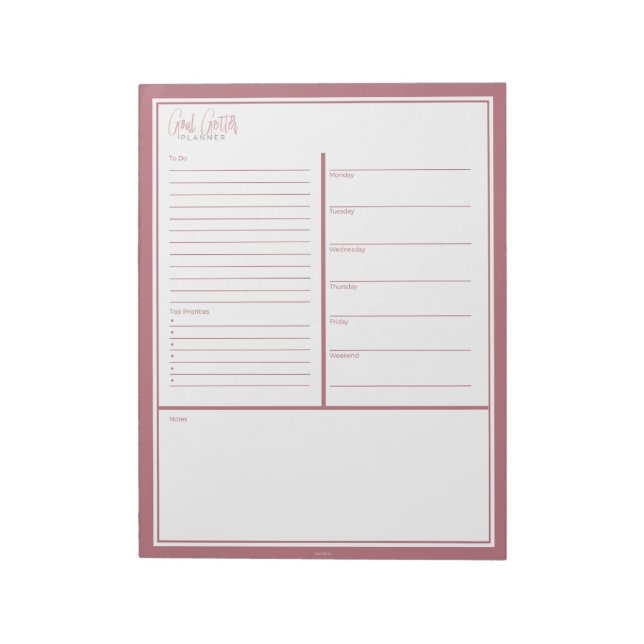 Goal Getter Weekly Planner Notepad (Rotated)