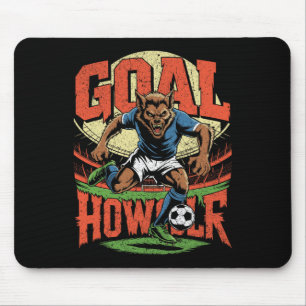 Goal Howler Werewolf Soccer Halloween Parody Mouse Pad