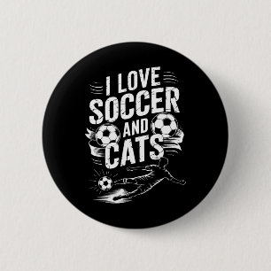 Goal Keeper Player And Coach Team, I Love Soccer A 6 Cm Round Badge