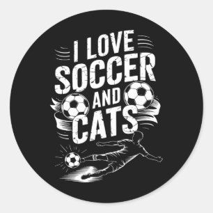 Goal Keeper Player And Coach Team, I Love Soccer A Classic Round Sticker
