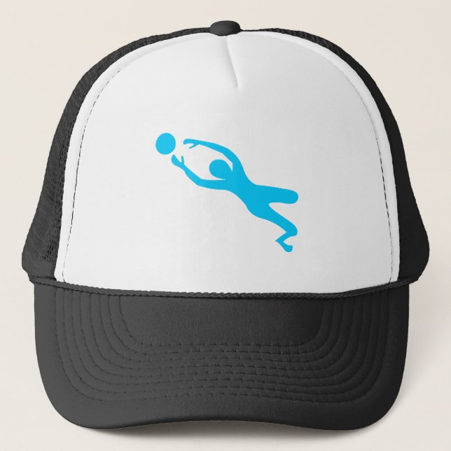 Goal Keeper - Sky Blue Trucker Hat (Front)