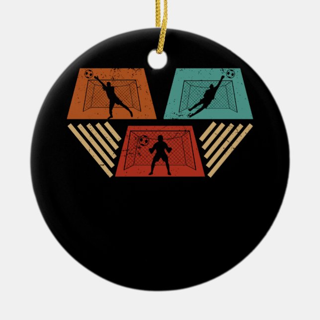 Goal Keeper Soccer Goalie Athlete Goalkeeper Goalk Ceramic Ornament (Front)