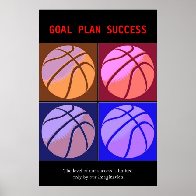 Goal Plan Success Basketball Sport Poster (Front)