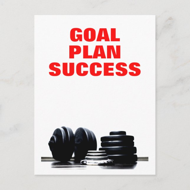 Goal Plan Success Bodybuilding Training Fitness  Postcard (Front)