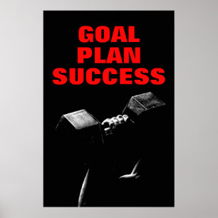 Goal Plan Success Bodybuilding Training Fitness Poster