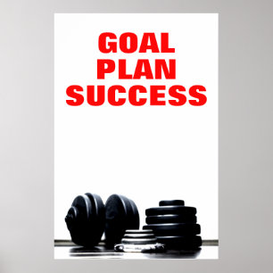 Goal Plan Success Bodybuilding Training Fitness Poster