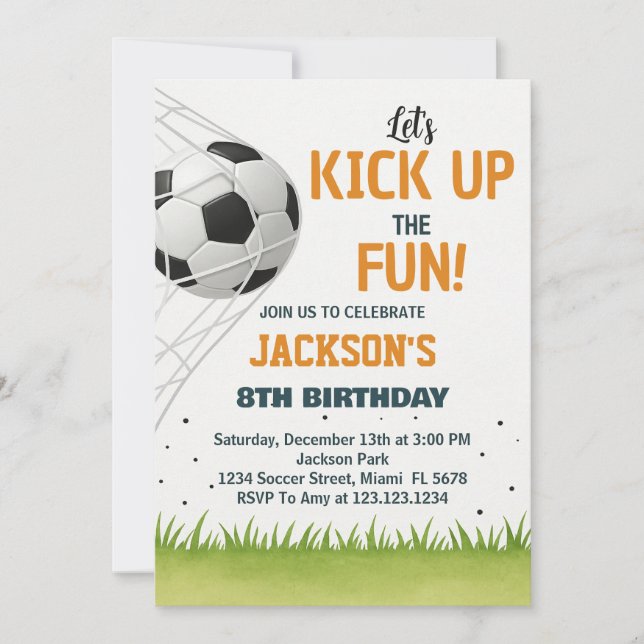 Goal Scorer Soccer Birthday Invitation (Front)