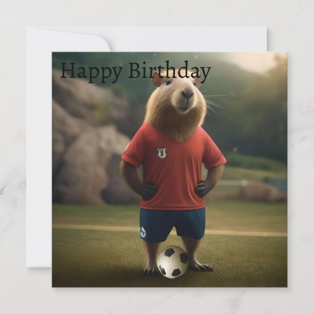 "Goal-Scoring Capybara: The Ultimate Soccer Star!" Card (Front)