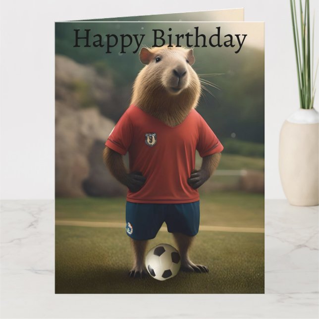 "Goal-Scoring Capybara: The Ultimate Soccer Star!" Card (Front)