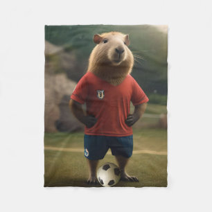 "Goal-Scoring Capybara: The Ultimate Soccer Star!" Fleece Blanket