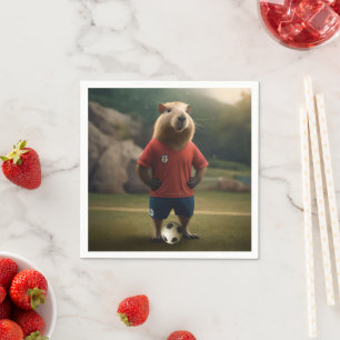 "Goal-Scoring Capybara: The Ultimate Soccer Star!" Napkin
