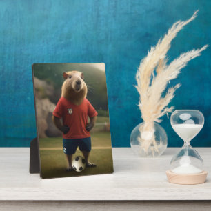 "Goal-Scoring Capybara: The Ultimate Soccer Star!" Plaque