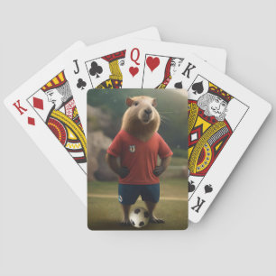 "Goal-Scoring Capybara: The Ultimate Soccer Star!" Playing Cards
