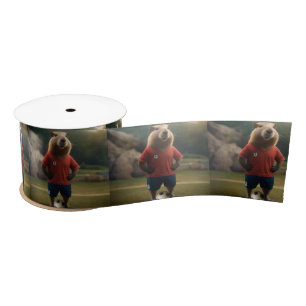 "Goal-Scoring Capybara: The Ultimate Soccer Star!" Satin Ribbon