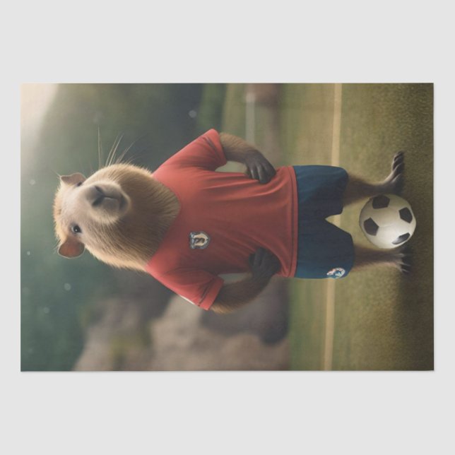 "Goal-Scoring Capybara: The Ultimate Soccer Star!" Tissue Paper (Front)