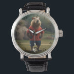 "Goal-Scoring Capybara: The Ultimate Soccer Star!" Watch<br><div class="desc">"Soccer Capybara: Ready to Play", a spirited capybara is all set for the game, dressed in a bright soccer outfit complete with a team jersey and shorts. A soccer ball at its feet. The capybara stands poised on the field, surrounded by green grass and the excitement of the match. The...</div>