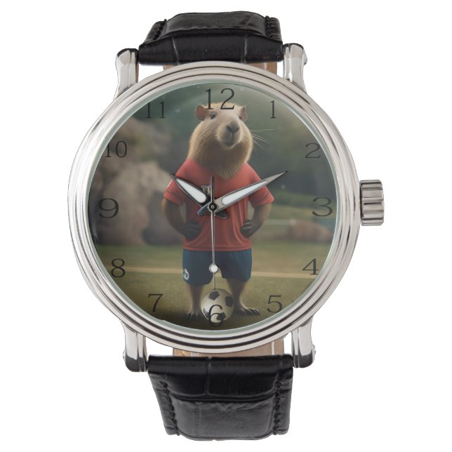 "Goal-Scoring Capybara: The Ultimate Soccer Star!" Watch (Front)