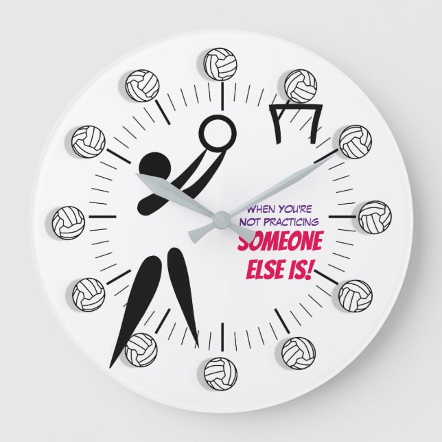 Goal Shooter Clipart Motivational Quote Netball Large Clock (Front)
