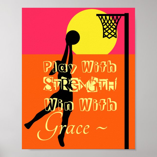 Goal Shooter Motivational Netball Quote Poster (Front)