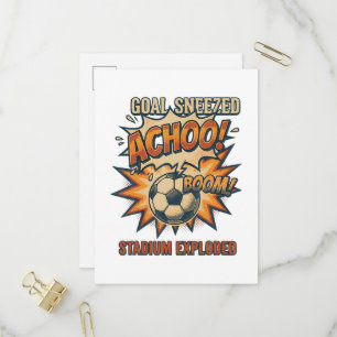 Goal Sneezed Stadium Exploded Invitation Postcard
