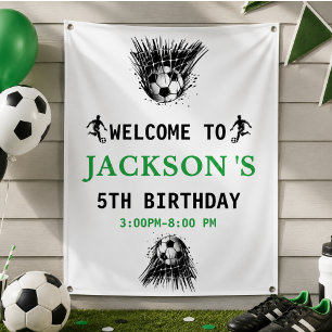 Goal! Soccer 5th Birthday Party Banner